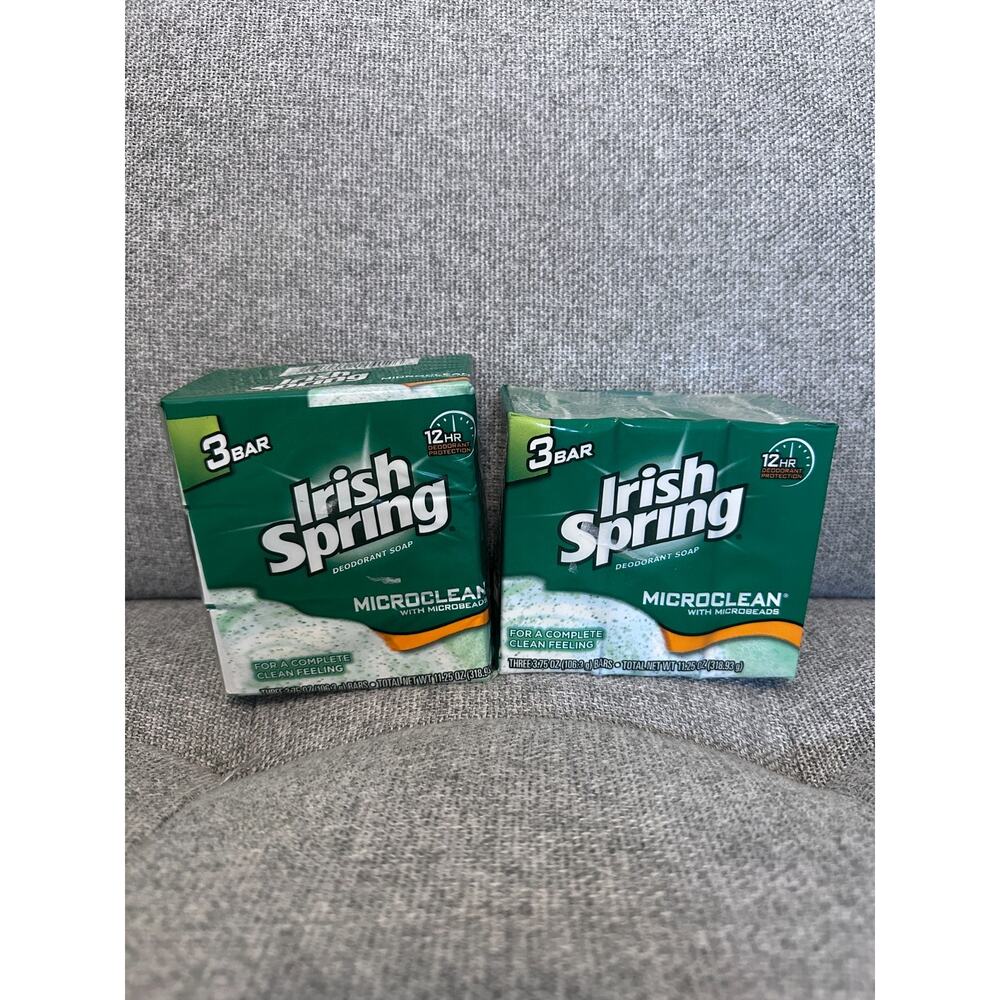 Vintage Irish Spring 12 hour soap Microclean with microbeads 6 bars